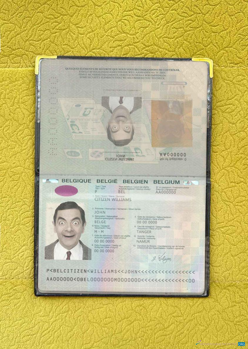 Download Belgium passport (2014 2017) photo look Photoshop template